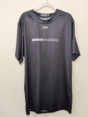 3n2 Ripken Baseball Performance Shirt Black Gray Short Sleeve Boys Size XL
